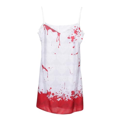 CALLARON Spukiger Ghost Bride Kostümkleid mit Blutigen Details Vintage-design Langlebiges Stoffmaterial Eleganter Horror-braut-look für Halloween-party Cosplay und Gruselige Events von CALLARON