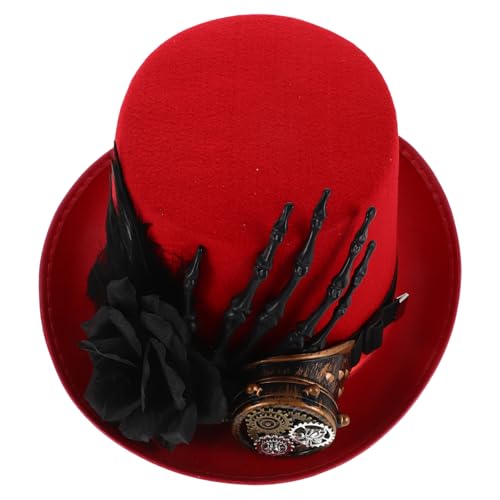 CALLARON Steampunk Hut – Halloween Zylinder Mit Totenkopfhand Und Rosen Design Unisex Kostümkappe Für Party Cosplay Für Männer Und Frauen CALLARON Steampunk Hut – Halloween Zylinder Mit Totenkopfhand Und Rosen Design Unisex Kostümkappe Für Party Cosplay Für Männer Und Frauen von CALLARON