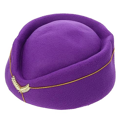CALLARON Kostüm Hut Stewardess Mütze Cosplay Filz mit Zubehör für Damen und Herren für Kostümparty und Bühnenauftritte CALLARON Kostüm Hut Stewardess Mütze Cosplay Filz mit Zubehör für Damen und Herren für Kostümparty und Bühnenauftritte von CALLARON