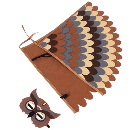 CALLARON Tierkostüm Eulenflügel aus Filz mit Realistischem Design Atmungsaktivem Stoff und Weichem Material Geeignet für Rollenspiele Halloween und Themenpartys von CALLARON