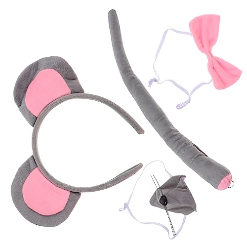 CALLARON Tierkostüm Zubehör Set Graue Ohren Haarreif Handschuhe für Halloween Karneval Mottopartys für Erwachsene Cosplay Fotografie Feiertage von CALLARON