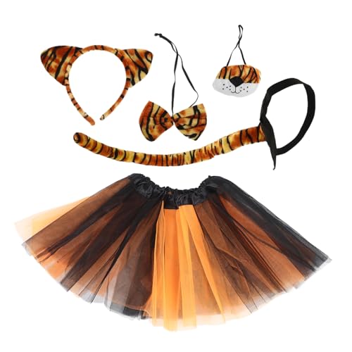 CALLARON Tigerkostüm Set für Tierohren Schwarzem Tutu Rock für Halloween Karneval Interaktives Design Süßes Outfit für Verkleidungspartys von CALLARON
