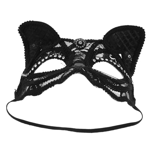 CALLARON Transparente Spitzen Fuchsmaske Halbgesichtsmaske Cosplay Tiermaske für Damen Party Bühnenauftritte von CALLARON
