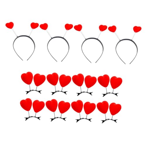 CALLARON Valentinstag Haarband Teilig Herz Haarreif und Haarklammern für Mädchen Langlebig Flexible Dekorativer Haarschmuck für Party und Fotorequisit von CALLARON