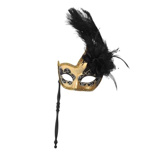 CALLARON Venezianische Masquerade Maske mit Stab Design Halloween Kostüm Maske für Damen Karneval Cosplay Party Maskenball Gesichtsbedeckung Festliches Accessoire CALLARON Venezianische Masquerade Maske mit Stab Design Halloween Kostüm Maske für Damen Karneval Cosplay Party Maskenball Gesichtsbedeckung Festliches Accessoire von CALLARON