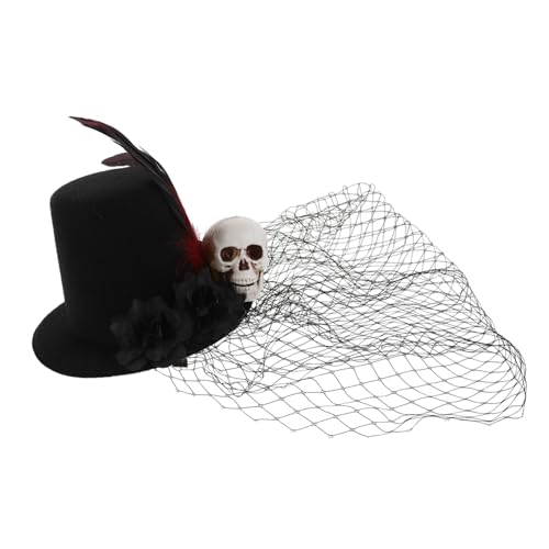 CALLARON Vintage Mini Fascinator Hut mit Detail Schwarzer Schleier Federn und Mesh Halloween Haarclip Leichter Kopfschmuck für Kostüm Party und Cosplay CALLARON Vintage Mini Fascinator Hut mit Detail Schwarzer Schleier Federn und Mesh Halloween Haarclip Leichter Kopfschmuck für Kostüm Party und Cosplay von CALLARON