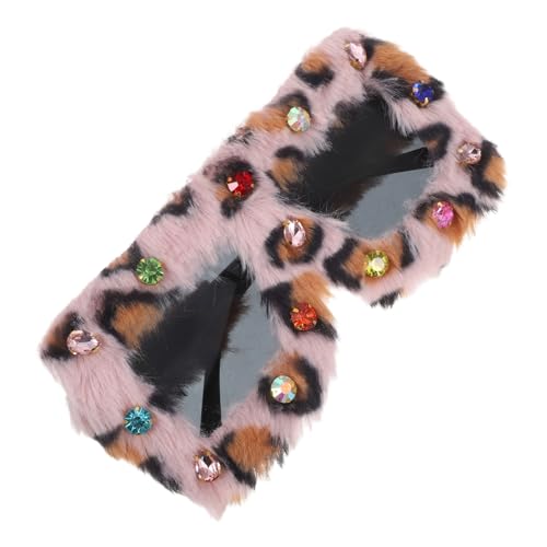 CALLARON Weiche Plüsch sonnenbrille mit Quadratischem Rahmen und Funkelnden Strasssteinen Leichte und Bequeme Partybrille für Maskerade Cosplay und Fotografie für Halloween accessoires von CALLARON