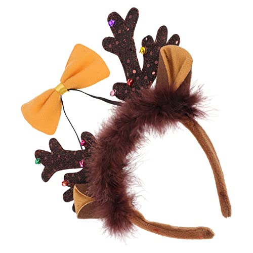 CALLARON Weihnachtliches Rentier Haarreif mit Süßem Schleifen Bowtie Leichtes Party Cosplay Zubehör und Fotorequisite für Festliche Weihnachtsfeiern und Fotoaufnahmen von CALLARON