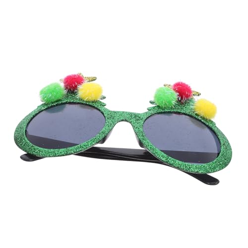 CALLARON Weihnachtsdekorationsbrille Glitzerbrille Weihnachtsbaumbrille Glitzernde Weihnachtsbrille Silvesterpartybrille Lustige Party Sonnenbrille Feiertagsbrille Kunststoff Grün von CALLARON