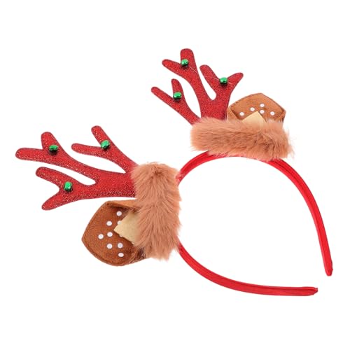 CALLARON Weihnachtsgeweih-Stirnband – Süßes Hirsch-Stirnband Für Frauen Flauschiges Realistisches Plüschtier-Haarband Halloween-Cosplay-Haarreif Hornohren-Kopfschmuck von CALLARON