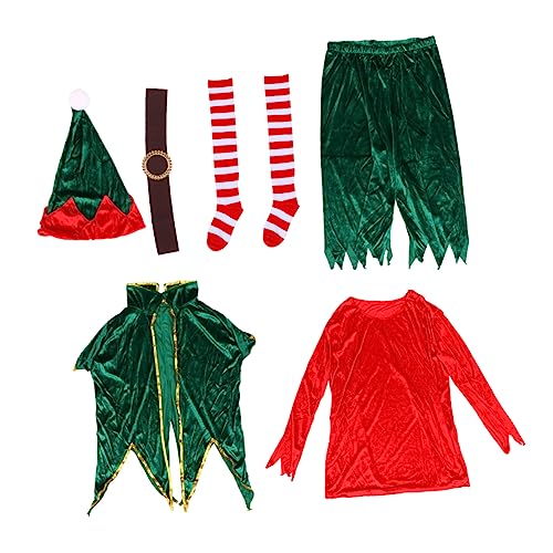 CALLARON Weihnachtsmann Kostüm Herren Teilig Mütze Oberteil Hose Gürtel und Socken Klassisches Design für Weihnachten und Fasching Komfortabel Modisch Xl Erhältlich von CALLARON