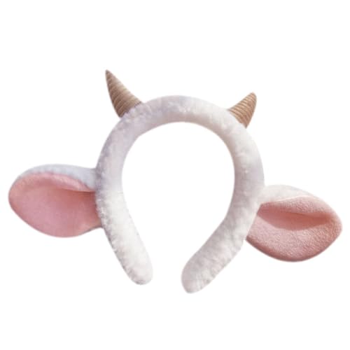 CALLARON Weißes Lamm-Kostüm Niedliche Lammohren Schafohren Horn-Stirnband Nutztier-Kopfbedeckung Kostüm Cosplay-Stirnband Für Erwachsene Kindergeburtstagsfeier von CALLARON