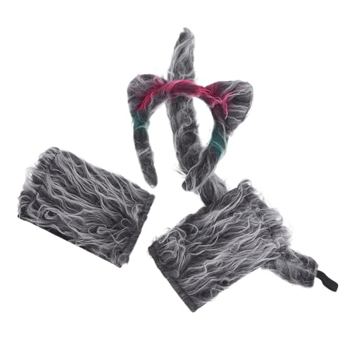 CALLARON Wolf Kostüm mit Ohren Handschuhen und Halloween Tierkostüm Zubehör für Erwachsene Realistisches Verkleidungsset für Jungen und Mädchen von CALLARON