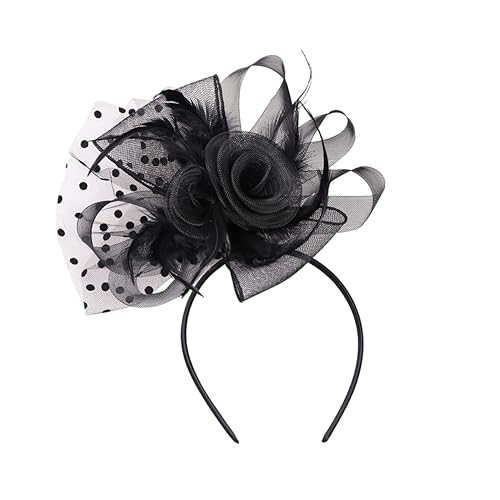 CALLARON rosa Stirnband haarschmuck schwarzes Blumenstirnband rosafarbenes Haarband Fascinator Haarreifen Party-Haar-Accessoire Haarband mit Blumen Party-Kopfbedeckung Black CALLARON rosa Stirnband haarschmuck schwarzes Blumenstirnband rosafarbenes Haarband Fascinator Haarreifen Party-Haar-Accessoire Haarband mit Blumen Party-Kopfbedeckung Black von CALLARON