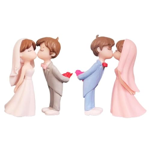 2 Paare Tortenfigur Hochzeitstorte, Süße Cartoon-Paare, Action-Figur, Auto Armaturenbrett Ornament, Süße Cartoon-Paare Action-Figur, Niedliche Kuss-Paar-Puppen-Ornamente 2 Paare Tortenfigur Hochzeitstorte, Süße Cartoon-Paare, Action-Figur, Auto Armaturenbrett Ornament, Süße Cartoon-Paare Action-Figur, Niedliche Kuss-Paar-Puppen-Ornamente von CALLOVE