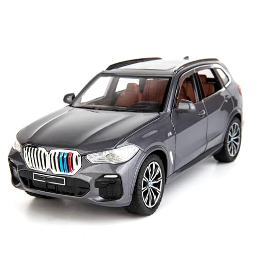 CALLOVE 1:24 X5 SUV Modellauto-Spielzeug, Zinklegierung, Spielzeugauto mit Sound und Licht für Kinder, Jungen, Mädchen, Geschenk (grau) von CALLOVE