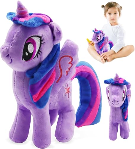 CALLOVE Pferd Plush Toy, 20 cm Kuscheltier Pferd Plush, Stuffed Animal Pferd, Pferd Plüsch Puppe, Pferd Plush Doll, Regenbogen Stofftier Pferd, Pferd Plüschtier, Geschenk für Jungen Mädchen (Lila) von CALLOVE