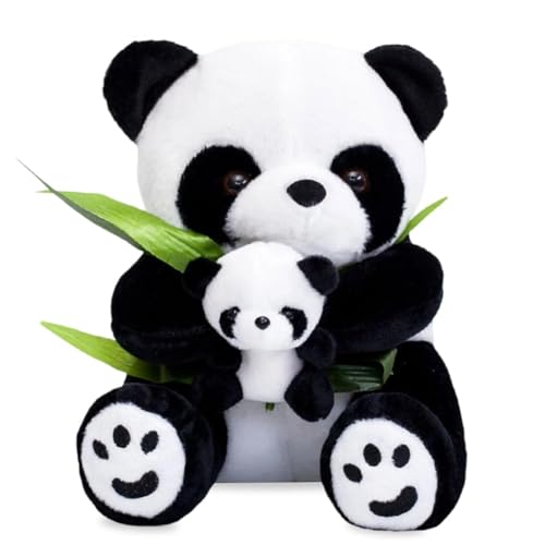 Panda aus Plüsch, Mutter und Kind, Plüschtiere, Panda, weiches Spielzeug, Plüschtiere, niedliche Tiere, Panda, Tierkissen, Geburtstagsgeschenk für Kinder – 25 cm von CALLOVE