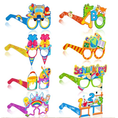 8 Stück Einschulung Deko Brille, Schulanfang Schulkind Brille Dekoration, Mädchen Junge Partybrillen, Buchstaben 123 Brille Set, Schulanfang Deko Brille für Jungen und Mädchen Einschulungsparty (N) 8 Stück Einschulung Deko Brille, Schulanfang Schulkind Brille Dekoration, Mädchen Junge Partybrillen, Buchstaben 123 Brille Set, Schulanfang Deko Brille für Jungen und Mädchen Einschulungsparty (N) von CALLYSONIC