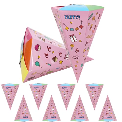 CALLYSONIC 10 Stück Zuckertüte Mädchen, Zusammenklappbar Schultüte Mädchen Groß, Lustige Süßigkeitenbox für Kinder, Geschenkbox für Die Schulsaison, 30cm Sechseckiger Bonbon-Kegel, Rosa (Rosa 2) CALLYSONIC 10 Stück Zuckertüte Mädchen, Zusammenklappbar Schultüte Mädchen Groß, Lustige Süßigkeitenbox für Kinder, Geschenkbox für Die Schulsaison, 30cm Sechseckiger Bonbon-Kegel, Rosa (Rosa 2) von CALLYSONIC
