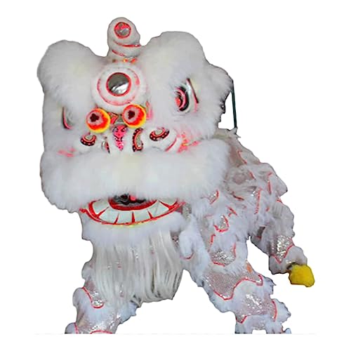 CALMR Chinesischer Stil Löwentanz Wolle Löwe Tanz Traditionelles Maskottchen Löwenkopf Löwen-Tanz Kostüm Chinesischer Löwen-Tanz von CALMR