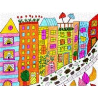 CALVENDO Puzzle Bunte Hochhäuser 1000 Teile Lege-Größe 640 x 480 cm Foto-Puzzle Bild von None Sarnade von Calvendo