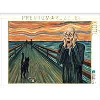 CALVENDO Puzzle Das falsche Katzenfutter - Munch - der Schrei 1000 Teile Lege-Größe 64x48cm Foto-Puzzle für glückliche Stunden von CALVENDO Verlag GmbH