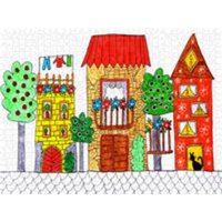 CALVENDO Puzzle Drei bunte Häuser 1000 Teile Lege-Größe 640 x 480 cm Foto-Puzzle Bild von None Sarnade von Calvendo
