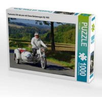 CALVENDO Puzzle Pannonia 250 deLuxe mit Duna-Seitenwagen Bj 1955 1000 Teile Lege-Größe 64x48cm Foto-Puzzle für glückliche Stunden von Calvendo Puzzle