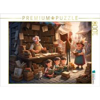 CALVENDO Puzzle Traumland für Leseratten - Buchhändler auf dem Markt 1000 Teile Lege-Größe 64x48cm Foto-Puzzle für glückliche Stunden von CALVENDO Verlag GmbH