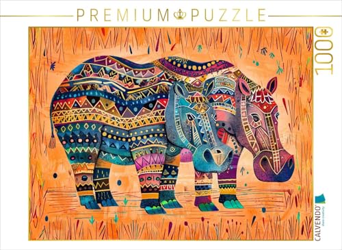 CALVENDO Puzzle Abstraktes Flusspferd mit Sonnenornament | 1000 Teile Lege-Größe 64 x 48 cm Foto-Puzzle für glückliche Stunden CALVENDO Puzzle Abstraktes Flusspferd mit Sonnenornament | 1000 Teile Lege-Größe 64 x 48 cm Foto-Puzzle für glückliche Stunden von CALVENDO