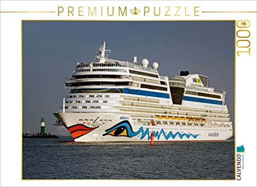 CALVENDO Puzzle Aida Stella in der Hafeneinfahrt Warnemünde - 1000 Teile Foto-Puzzle für glückliche Stunden von CALVENDO
