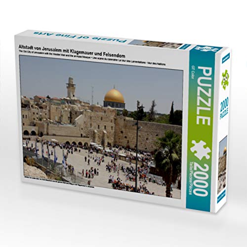 CALVENDO Puzzle Altstadt von Jerusalem mit Klagemauer und Felsendom 2000 Teile Lege-Größe 90 x 67 cm Foto-Puzzle Bild von GT Color von CALVENDO