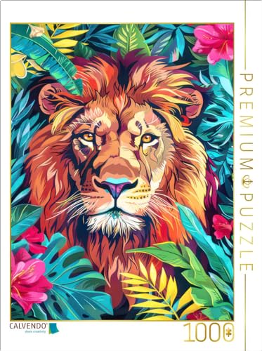 CALVENDO Puzzle Animaux de la Jungle Pop-Art | 1000 Teile Lege-Größe 48 x 64 cm Foto-Puzzle für glückliche Stunden von CALVENDO