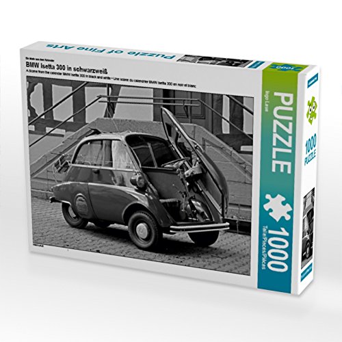 CALVENDO Puzzle BMW Isetta 300 in schwarzweiß 1000 Teile Lege-Größe 64 x 48 cm Foto-Puzzle Bild von Ingo Laue von CALVENDO
