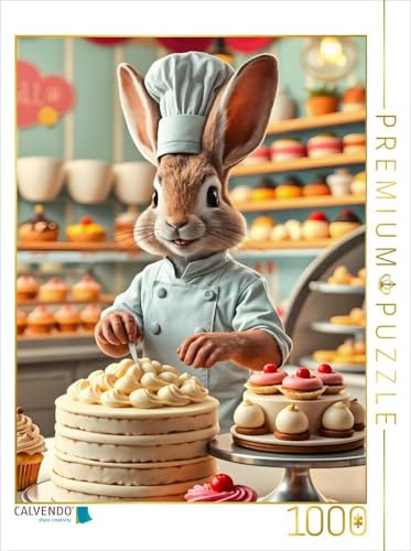 CALVENDO Puzzle Backe, backe Hase. EIN zuckersüßer Hase | 1000 Teile Lege-Größe 48 x 64 cm Foto-Puzzle für glückliche Stunden von CALVENDO