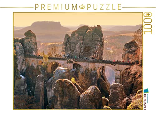 CALVENDO Puzzle Bastei, Sächsische Schweiz 1000 Teile Puzzle quer | 1000 Teile Lege-Größe 64 x 48 cm Foto-Puzzle für glückliche Stunden von CALVENDO