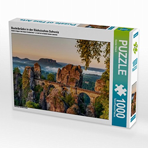 CALVENDO Puzzle Basteibrücke in der Sächsischen Schweiz 1000 Teile Lege-Größe 64 x 48 cm Foto-Puzzle Bild von Gunter Kirsch von CALVENDO