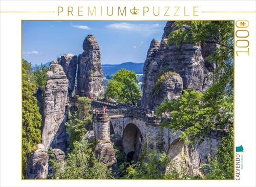 CALVENDO Puzzle Basteibrücke in der Sächsischen Schweiz | 1000 Teile Lege-Größe 64 x 48 cm Foto-Puzzle für glückliche Stunden von CALVENDO