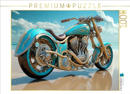 CALVENDO Puzzle Bike am Karibikstrand | Lege-Größe cm Foto-Puzzle für glückliche Stunden von CALVENDO