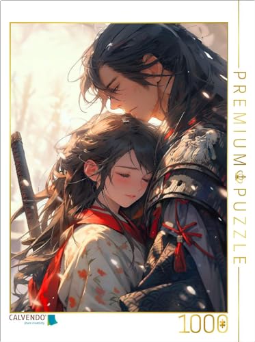 CALVENDO Puzzle Bis wir Uns wiedersehen - Samurai Liebespärchen im Manga Stil | 1000 Teile Lege-Größe 48 x 64 cm Foto-Puzzle für glückliche Stunden von CALVENDO