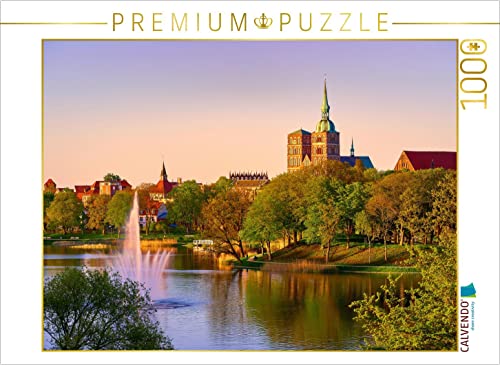 CALVENDO Puzzle Blick auf die Hansestadt Stralsund mit der Nikolaikirche und dem Rathausgiebel 1000 Teile Lege-Größe 64 x 48 cm Foto-Puzzle Bild von Stefan Dinse von CALVENDO