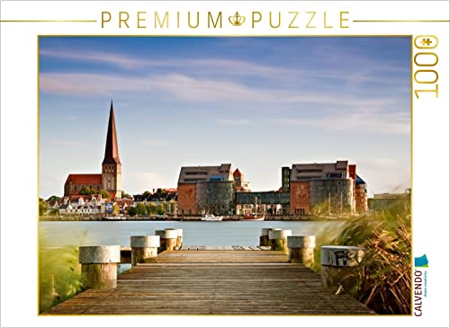 CALVENDO Puzzle Blick über die Warnow auf Rostock - 1000 Teile Foto-Puzzle für glückliche Stunden von CALVENDO
