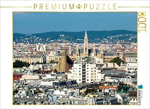 CALVENDO Puzzle Blick vom Südturm des Stephansdom bis zum Rathaus in Wien 1000 Teile Puzzle quer | 1000 Teile Lege-Größe 64 x 48 cm Foto-Puzzle für glückliche Stunden von CALVENDO