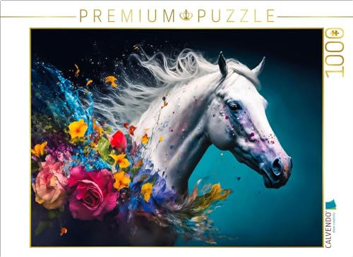 CALVENDO Puzzle Blumenpferd 10 | 1000 Teile Lege-Größe 64 x 48 cm Foto-Puzzle für glückliche Stunden von CALVENDO