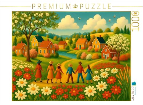CALVENDO Puzzle Blumenwiesen und Kinderglück | 1000 Teile Lege-Größe 64 x 48 cm Foto-Puzzle für glückliche Stunden von CALVENDO