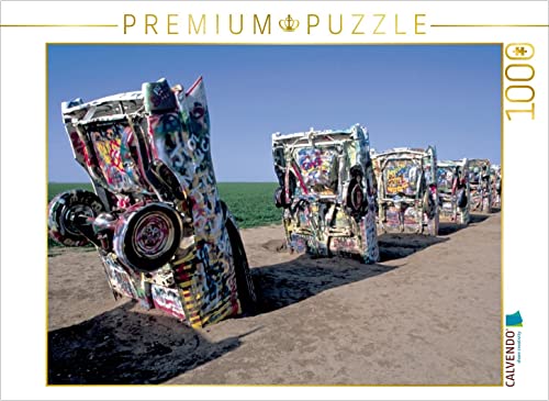 CALVENDO Puzzle Cadillac Ranch, bei Amarillo, Texas 1000 Teile Puzzle quer | 1000 Teile Lege-Größe 64 x 48 cm Foto-Puzzle für glückliche Stunden von CALVENDO