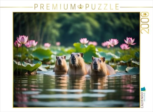 CALVENDO Puzzle Capybaras - Wasserschweine in ihrem Element | Lege-Größe cm Foto-Puzzle für glückliche Stunden von CALVENDO