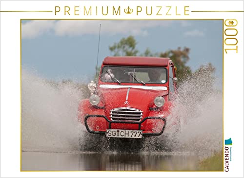 CALVENDO Puzzle Citroën 2CV - Ente rot 1000 Teile Puzzle quer | 1000 Teile Lege-Größe 64 x 48 cm Foto-Puzzle für glückliche Stunden von CALVENDO