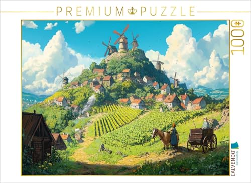 CALVENDO Puzzle Das Tal der Winde - Anime Landschaft | 1000 Teile Lege-Größe 64 x 48 cm Foto-Puzzle für glückliche Stunden von CALVENDO